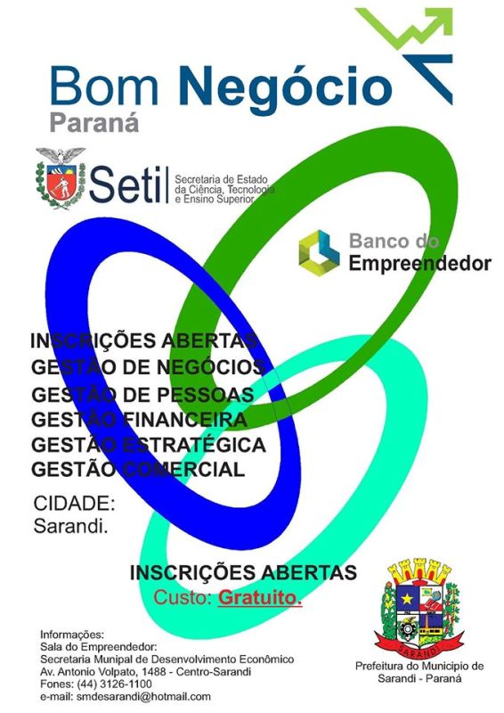 Estão abertas as inscrições para o Curso do Bom Negocio